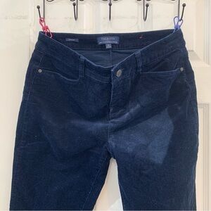 Talbots STRETCH CORDUROY STRAIGHT LEG PANTS Indigo Blue Sz 10P